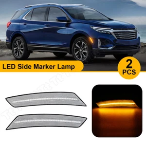 2PC Yellow LED Front Bumper Side Marker Lights For Chevy Equinox Gen III 2022-24 - Picture 1 of 11