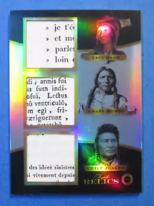 2024 Pieces Of The Past 1800 Tecumseh Crazy Horse Chief Joseph Triple Relic Card - Picture 1 of 2