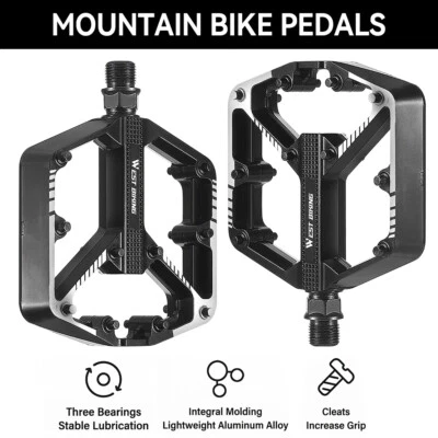 WEST BIKING Bicycle Pedals Sealed Bearing Aluminum MTB Road Bike Pedal 9/16 in - Image 1 of 4