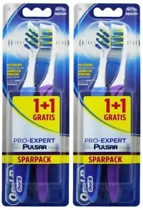 Oral-B Pro-Expert Pulsar Medium Vibrating Toothbrush 2 Pack Assorted Colours - Picture 1 of 4