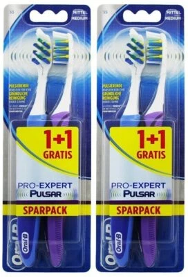 Oral-B Pro-Expert Pulsar Medium Vibrierende Zahnbürste 2er Pack verschiedene Farben