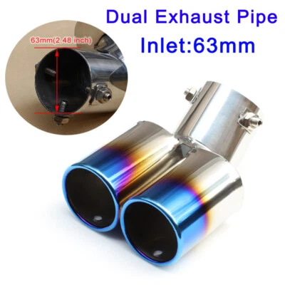 63mm 2.5 Inch Caliber Tail Exhaust Muffler Pipe Throat Tips Cover Accessories - Image 1 of 4