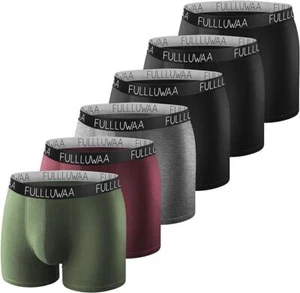 Fullluwaa Boxer Underwear Shorts Mens (Pack of 6) Cotton Briefs Trunks Fitted UK - Picture 1 of 6
