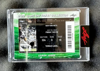 Aaron Judge 2022 Leaf Game Day Ticket Collection TC-1 NY YANKEES Vs NY Mets 2018 - Image 1 of 2