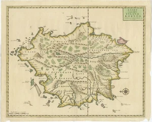 Antike Karte von Borneo von Valentijn (1726) - Bild 1 von 1
