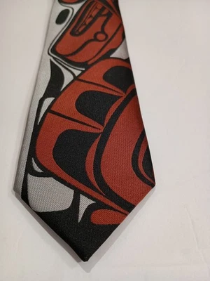 Corbata de arte nativo nueva de Eagle Phil gris Tsimshain cobre/plateado/negro Foto 1 de 4