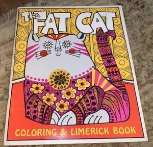 1967 The Fat Cat Coloring and Limerick Book Whyte Sloan Not Colored Free Shipp - Picture 1 of 4