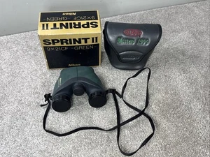 Nikon 9x21 CF SPRINT II Green Binoculars with Carrying Case Made In Japan - Picture 1 of 7