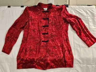 Chaqueta de manga larga R&M Richards by Karen Kwong roja/negra talla 14 hombreras Foto 1 de 4