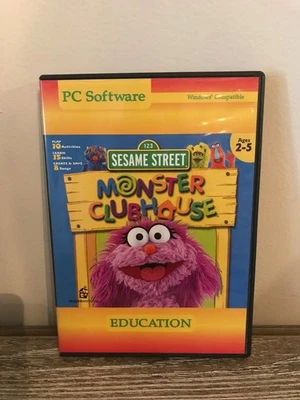 RARE HTF 2002 Sesame Street MONSTER CLUBHOUSE CD-ROM PC Computer Game - Image 1 of 4