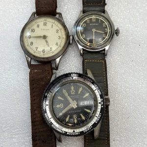 BROKEN WRIST WATCH Lot Cimer Modera Military Spartan Diver World - Parts Only - Picture 1 of 6