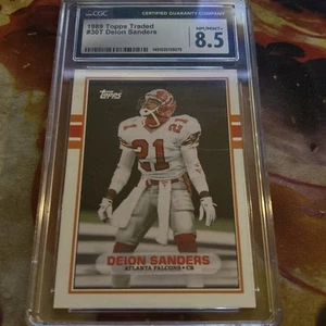 1989 Topps Traded Deion Sanders Football Card 30T Graded 8.5 CGC - Picture 1 of 1