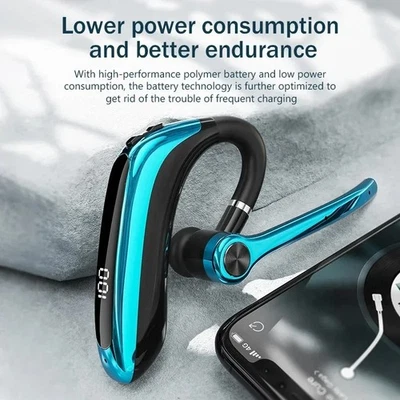 Wireless Bluetooth 5.2 Earpiece Headset Driving Trucker Earbuds Noise Cancelling - Image 1 of 4