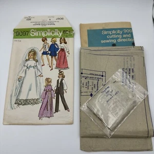 Barbie Doll Clothes Pattern Simplicity 9097 Bell Bottoms Sleeves Complete VTG’70 - Picture 1 of 14
