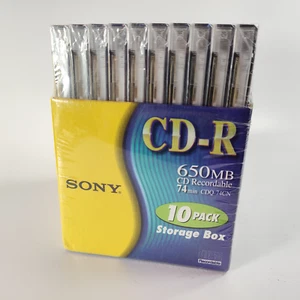 Sony Blanko CD-R 650MB 74 Min 10er Pack Aufbewahrungskoffer Full Size Jewel Cases CDQ-74BN - Bild 1 von 5