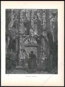 1880 Don Quijote The Mock Serenade Gustave Dore antiker Druck - Bild 1 von 2