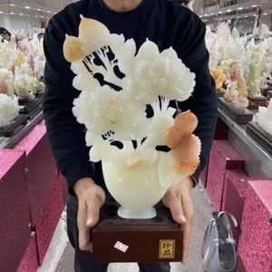 11.8lb Natural Crystal.hetian jade.Hand-carved.Exquisite being in full flower - Picture 1 of 6