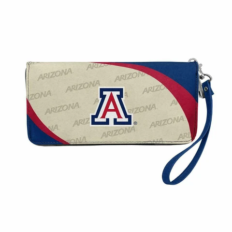 NEW! ARIZONA WILDCATS "CURVE" ZIP ORGANIZER WALLET WRISTLET LICENSED Cover