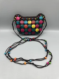 Women's Small Handmade Crossbody Mini Bag 30” Strap Colorful - Picture 1 of 10