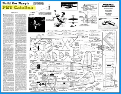 Model Airplane Plans (UC): PBY Catalina 36" 1/36 Scale for .049-.19 (Musciano) - Image 1 of 3