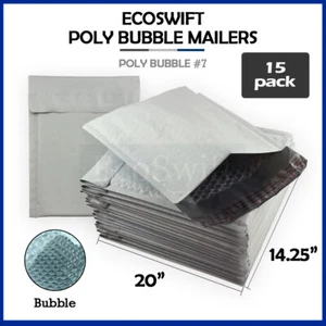 15 #7 14,25 x 20 EcoSwift Poly Luftpolster Versandtaschen gepolsterter Umschlag Versandtaschen - Bild 1 von 7