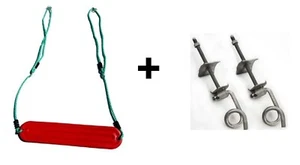 Strap Swing on Adjustable Rope + Hangers Set Outdoor Playground DIY Kit Backyard - Picture 1 of 14