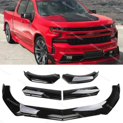 For Chevrolet Silverado 1500 SS Front Bumper Lip Spoiler Splitter Kit Glossy DP - Image 1 of 4