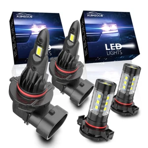 LED Headlight Fog Bulb Combo For Jeep Cherokee Trailhawk Sport Utility 2014-2015 - Picture 1 of 21