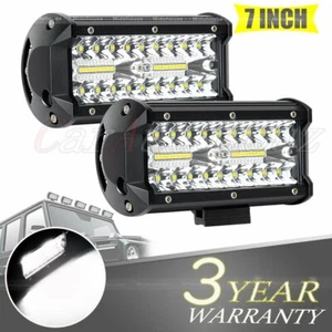 2pcs 7'' Spot LED Light 800W Work Bar Lamp Driving Fog Offroad Car Truck 12/24V - Picture 1 of 8