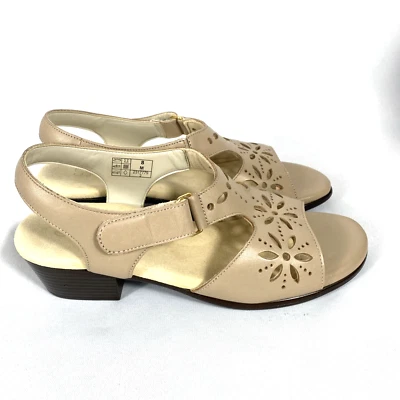 SAS Tripad Sunburst Women’s Nude Leather Block Heel Sandals Size 8 Made in USA - Image 1 of 4