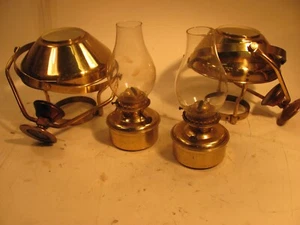 PAIR of CLASSIC DHR pendulum CABIN OIL LAMPS   lamp HOLLAND DEN HAAN ROTTERDAM - Imagen 1 de 7