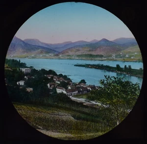 DRACHENFELS WITH THE SEVEN MOUNTAINS GERMANY C1890 Magic Lantern Slide PHOTO - Picture 1 of 3