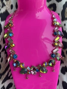 Collar Betsey Johnson Bosque Surrealista BRILLANTE Rosa Tembloroso Flor Vitrail Cristal - Imagen 1 de 8