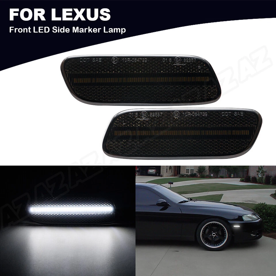 For Lexus 1992-2000 SC300 SC400 LED Front Bumper Turn Signal Side Marker Lights Foto 1 de 4