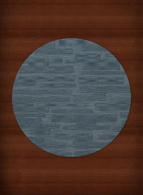 Blue Transitional Hand Hooked Squares Rectangles Boxes Area Rug Patchwork DV6 - Image 1 of 2