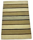 Carpet Rug Gabbeh Beige Black 100% Wool Lori Hand Woven 125x180 CM S28