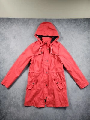 Modcloth Rain Coat Women's XS Red Full Zip Snap Button Mid-Length Jacket Outdoor - Image 1 of 4