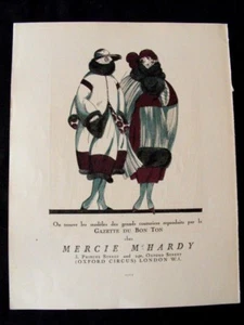 Mercie Mc Hardy manteaux  Page pub Gazette du Bon Ton Années 20  - Picture 1 of 4