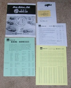 MOSS MOTORS MG Literature Lot Parts & Price Lists New Products Account Card 1/75 - Picture 1 of 1