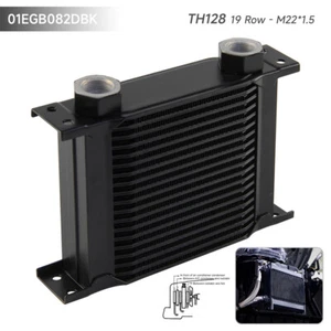 Universal 19 Row Transmission Engine Oil Cooler M22×1.5 Female Ports Aluminum - Picture 1 of 11