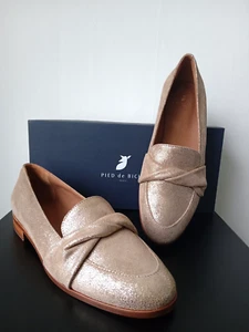 Mocassini PIED DE BICHE 'Lilly' in pelle scamosciata di vitello oro testurizzata EU 39 €160 - Foto 1 di 22