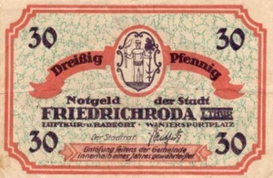 Dinero de emergencia Friedrichroda (Alemania) 30 peniques GRA393.1 9/15 - Imagen 1 de 2
