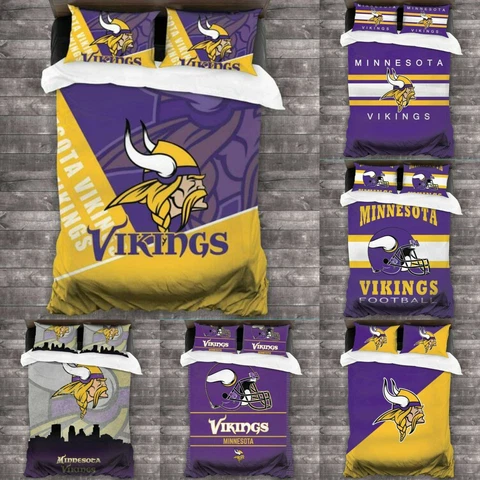 Minnesota Vikings 3PCS Bedding Sets Duvet Cover Comforter Cover Pillowcases Gift Cover