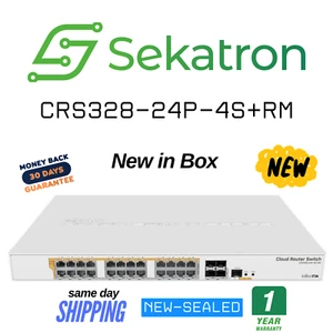 ♻️ NEW MikroTik CRS328-24P-4S+RM 24-Port PoE+ Cloud Router Switch – ⚡Fast Ship - Picture 1 of 2