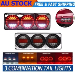 Tail Lights 3 LED Combination Stop Tail Indicator Reverse Truck UTE LH&RH 2PCS - Picture 1 of 10