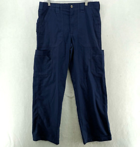 Carhartt Cargo Pants Men's Small Blue Straight Leg Flat Front Mid-Rise Carpenter