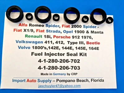 Fuel Injector Seal ki, Alfa Romeo, Fiat 124,X1/9, Opel 1.9, Volvo 140E's 1800E - Image 1 of 3