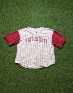 Vintage Cincinnati Reds Jersey Mens Large Pinstripe MLB Shirt Logo 7 - Picture 1 of 9