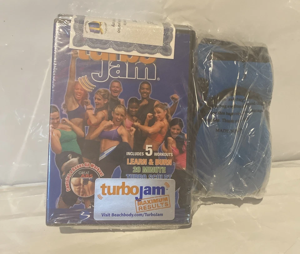 Turbo Jam DVD bundle 2 New Sealed DVD’s guidebook weighted hand gloves tape  NEW Foto 1 de 2