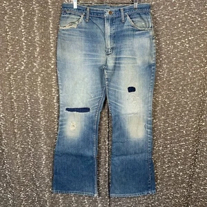Pantalones de mezclilla acampanados vintage años 70 Wrangler desgastados Western para hombre 36x31 - Imagen 1 de 20